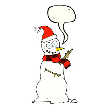 comic book speech bubble cartoon snowman
