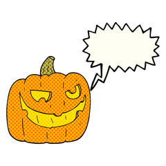 comic book speech bubble cartoon halloween pumpkin