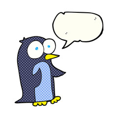 comic book speech bubble cartoon penguin