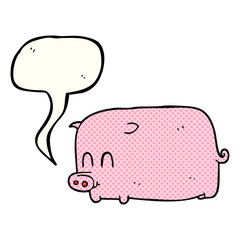 comic book speech bubble cartoon pig