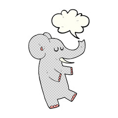 comic book speech bubble cartoon dancing elephant