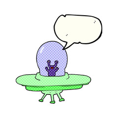 comic book speech bubble cartoon alien spaceship