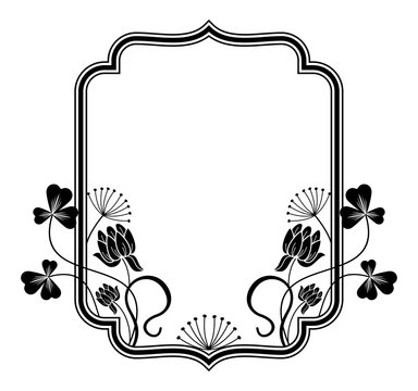 Outline frame with floral contours