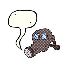 comic book speech bubble cartoon gas mask