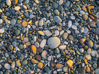 pebbles on the beach as background