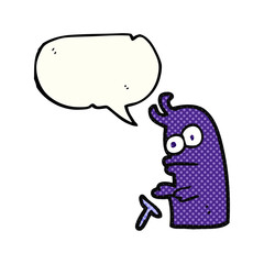 comic book speech bubble cartoon little alien