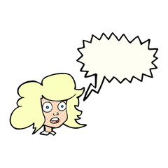 comic book speech bubble cartoon surprised female face