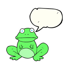 Naklejka premium comic book speech bubble cartoon frog
