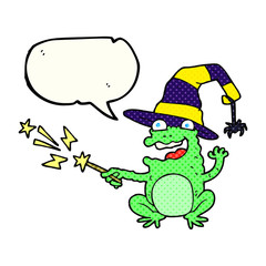 comic book speech bubble cartoon toad casting spell