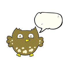 comic book speech bubble cartoon little owl