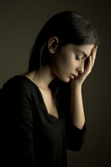 Naklejka premium Sadness – depressed teen girl