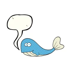 Rolgordijnen comic book speech bubble cartoon whale © lineartestpilot