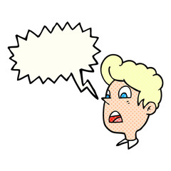 comic book speech bubble cartoon shocked man