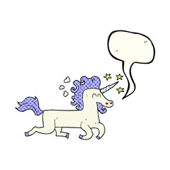 comic book speech bubble cartoon unicorn