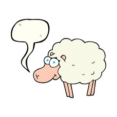 funny comic book speech bubble cartoon sheep