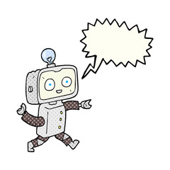 comic book speech bubble cartoon robot