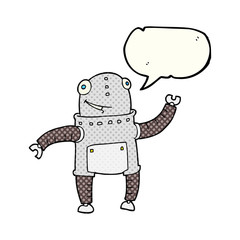 comic book speech bubble cartoon robot