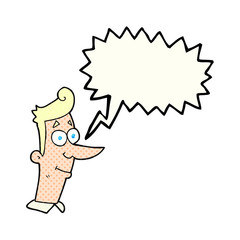 comic book speech bubble cartoon smiling man