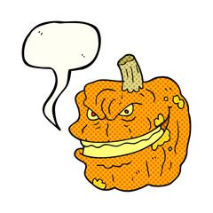 comic book speech bubble cartoon spooky pumpkin