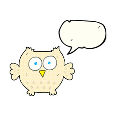 comic book speech bubble cartoon happy owl