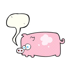 comic book speech bubble cartoon pig