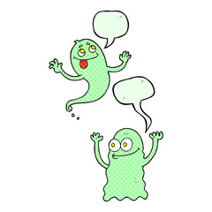 comic book speech bubble cartoon ghosts