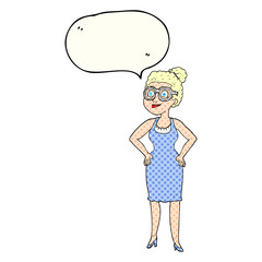 comic book speech bubble cartoon woman wearing glasses