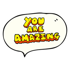 comic book speech bubble cartoon you are amazing text