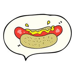 comic book speech bubble cartoon hotdog