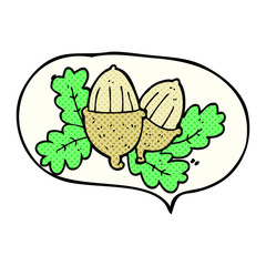 comic book speech bubble cartoon acorns