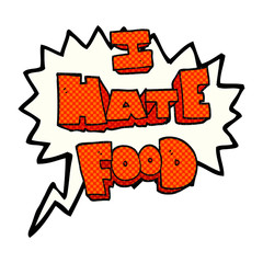 comic book speech bubble cartoon i hate food symbol