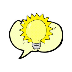 comic book speech bubble cartoon light bulb