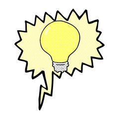 comic book speech bubble cartoon light bulb