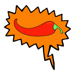 comic book speech bubble cartoon chilli pepper