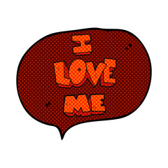 i love me comic book speech bubble cartoon symbol