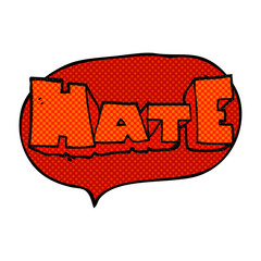 comic book speech bubble cartoon word Hate