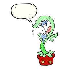 comic book speech bubble cartoon carnivorous plant