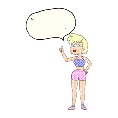 happy gym woman giving thumbs up symbol