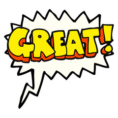 GREAT! comic book speech bubble cartoon symbol