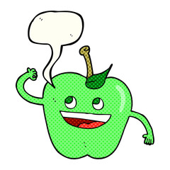 comic book speech bubble cartoon apple