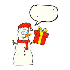 comic book speech bubble cartoon snowman