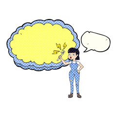 comic book speech bubble cartoon female plumber