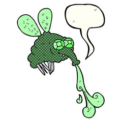 comic book speech bubble cartoon gross fly