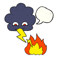 comic book speech bubble cartoon lightning strike