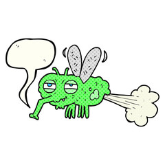 comic book speech bubble cartoon gross farting fly