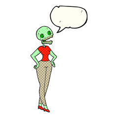 comic book speech bubble cartoon zombie woman