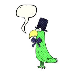 comic book speech bubble cartoon posh parrot