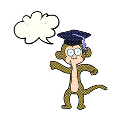 comic book speech bubble cartoon graduate monkey