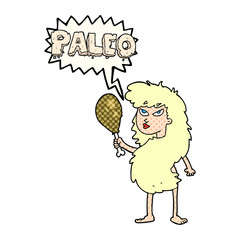 comic book speech bubble cartoon woman on paleo diet
