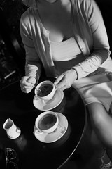 Fototapeta na wymiar Woman and coffee